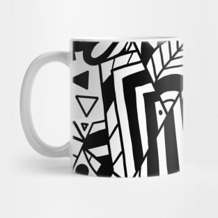 Black and white art abstract pattern Mug